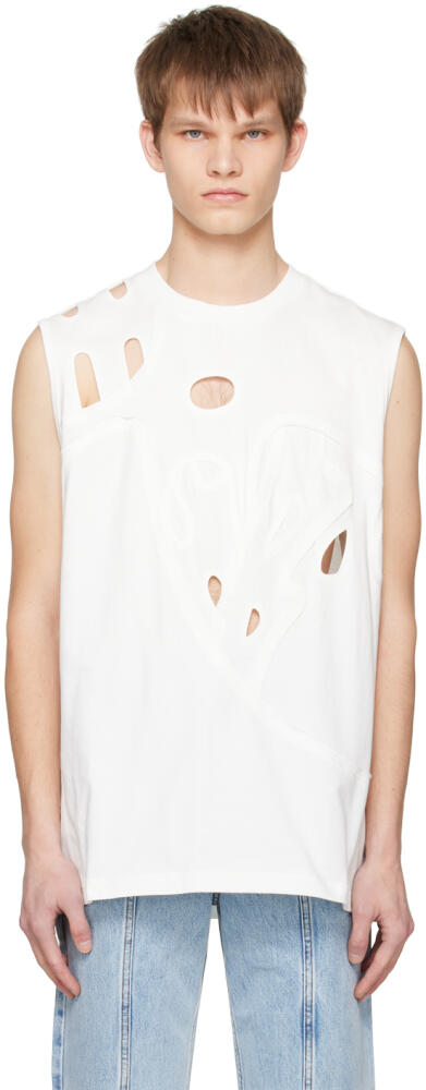 Feng Chen Wang White Cutout Tank Top Cover