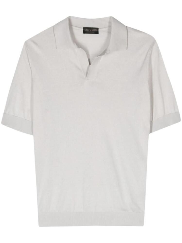 Dell'oglio split-neck cotton polo shirt - Grey Cover