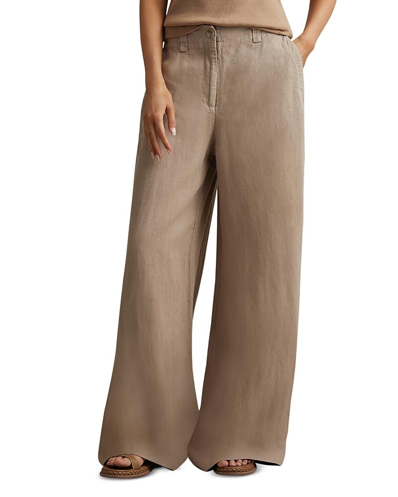 Reiss Petite Linen Wide Leg Pants Cover