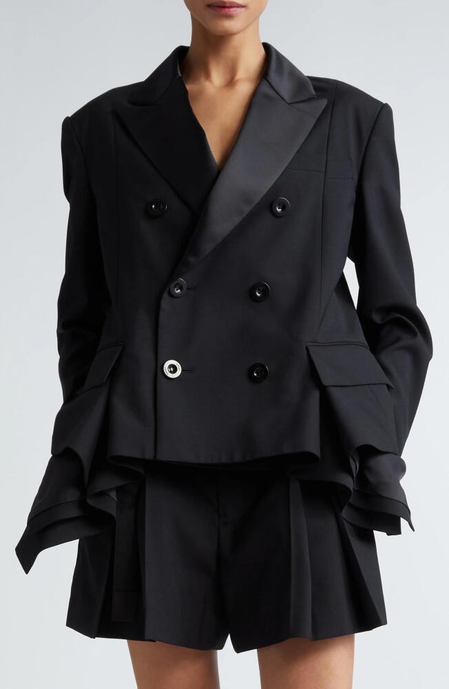 Sacai Double Breasted Tuxedo Jacket in Black Cover