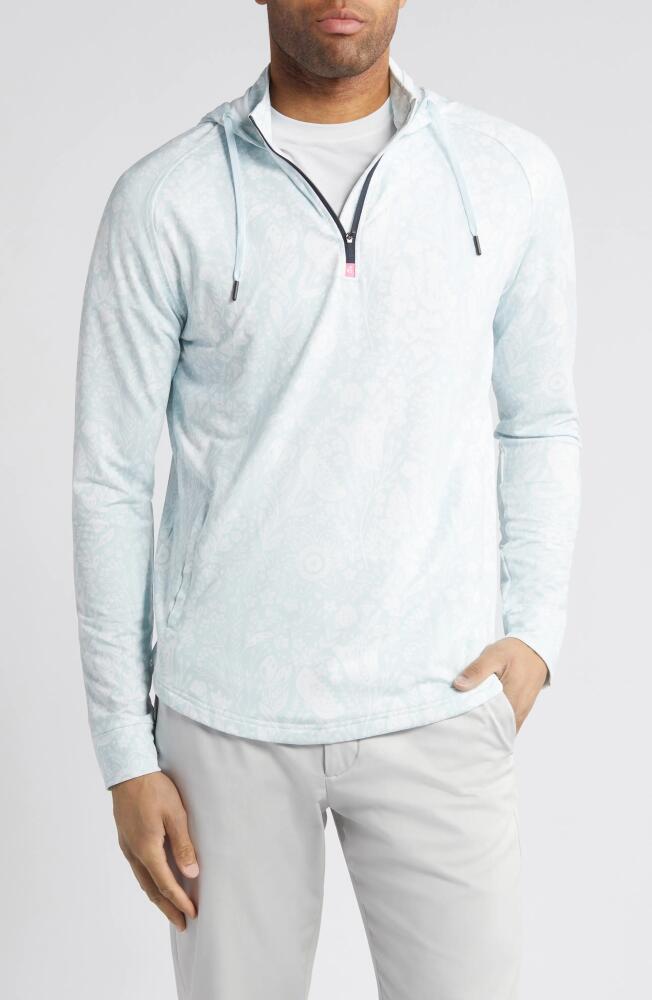 Swannies Melvin Floral Half Zip Golf Hoodie in Sky Cover