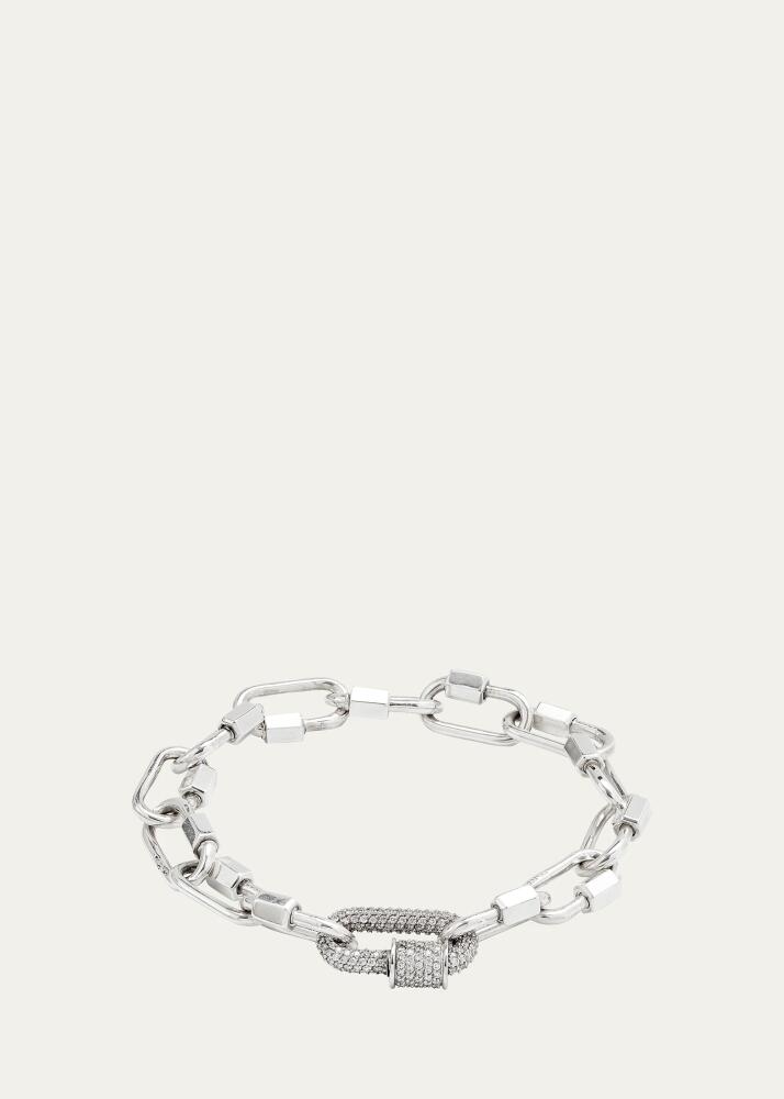 Marla Aaron Sterling Silver Babylock Bracelet with 14K White Gold All Stone Chubby Babylock Cover