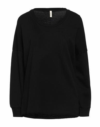 Lanston Woman Sweatshirt Black Tencel, Cotton Cover