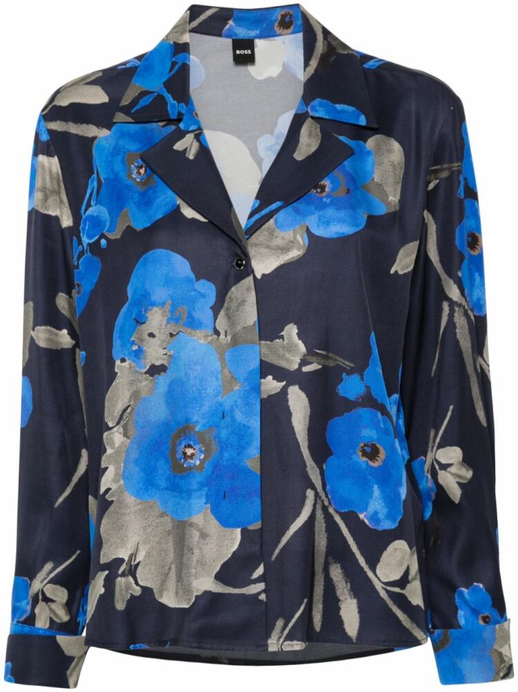 BOSS floral-print shirt - Blue Cover