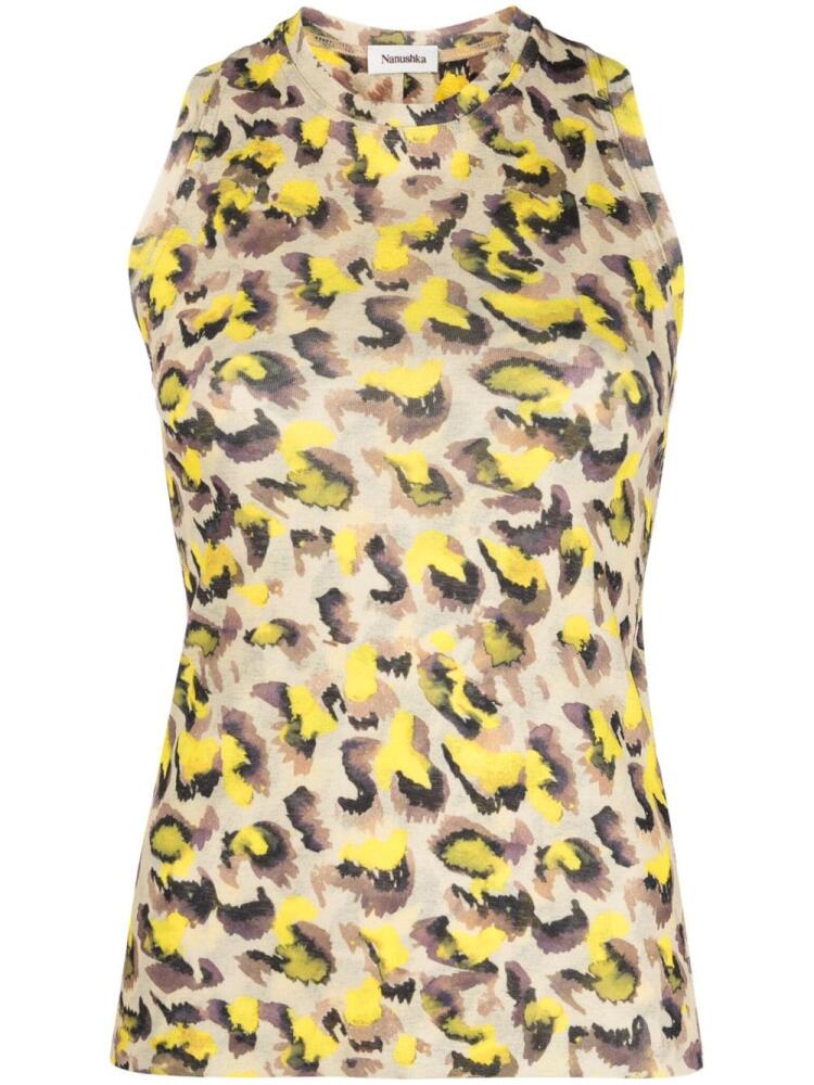 Nanushka Safea leopard-print tank top - Neutrals Cover