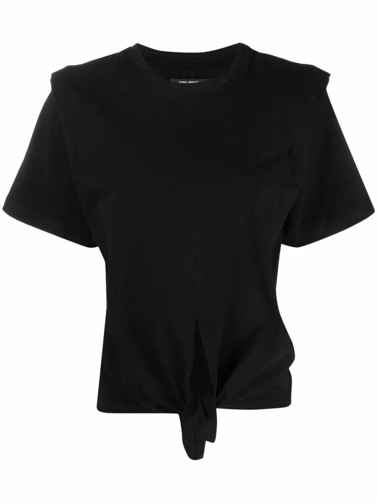 ISABEL MARANT cropped tie-fastening T-shirt - Black Cover