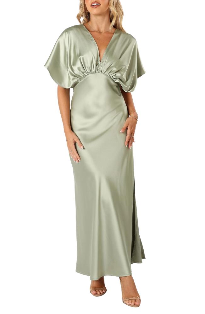 Petal & Pup Ricki Satin Gown in Sage Cover