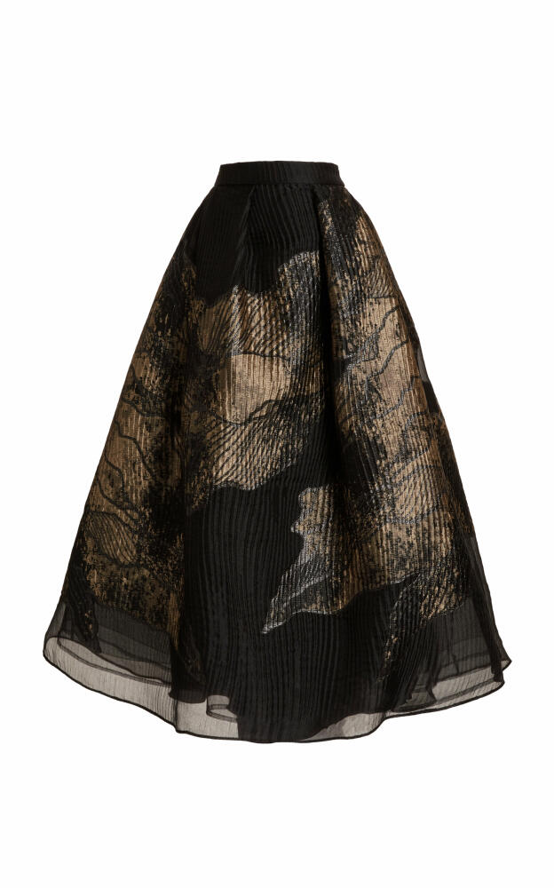 Elie Saab - Reflective A-line Maxi Skirt - Black Cover