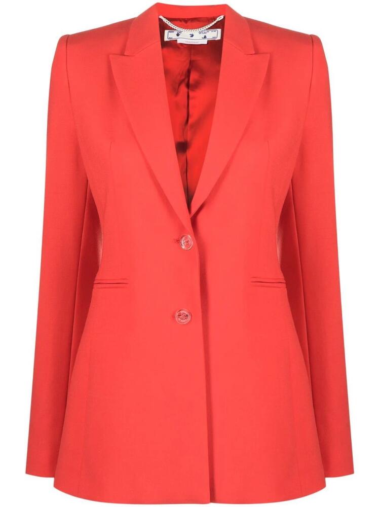 Off-White notch-lapel buttoned blazer - Red Cover