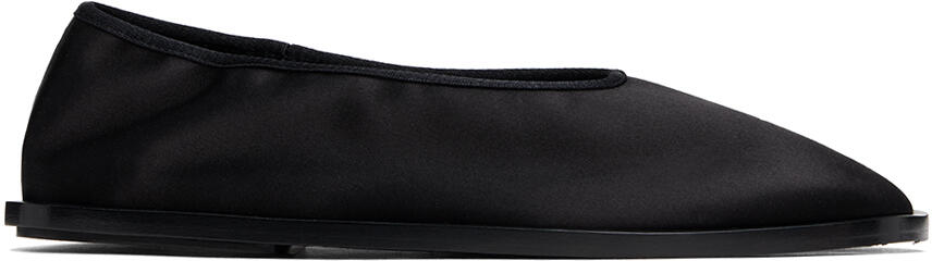 Proenza Schouler Black Soft Square Satin Loafers Cover