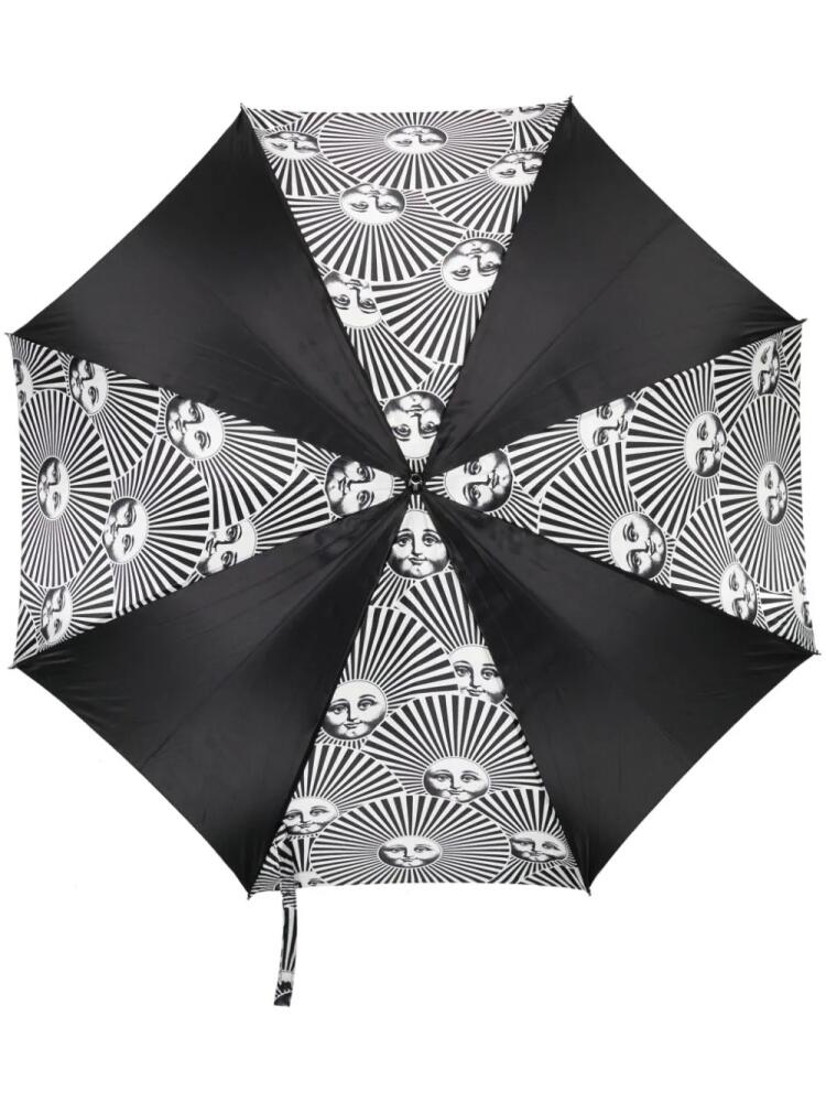 Fornasetti Soli a Ventaglio printed umbrella - Black Cover