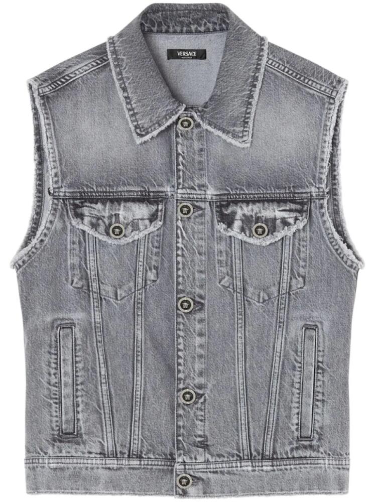 Versace frayed denim vest - Grey Cover