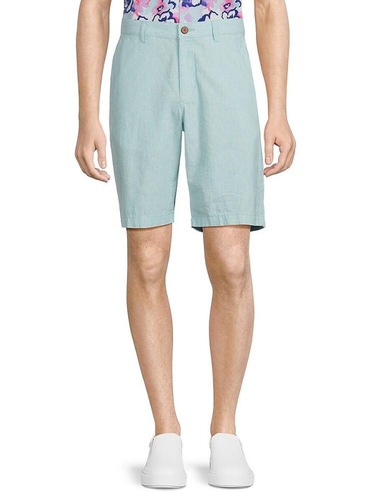 Tommy Bahama Men's Ribbed Linen Blend Shorts - Blue Hot Cover