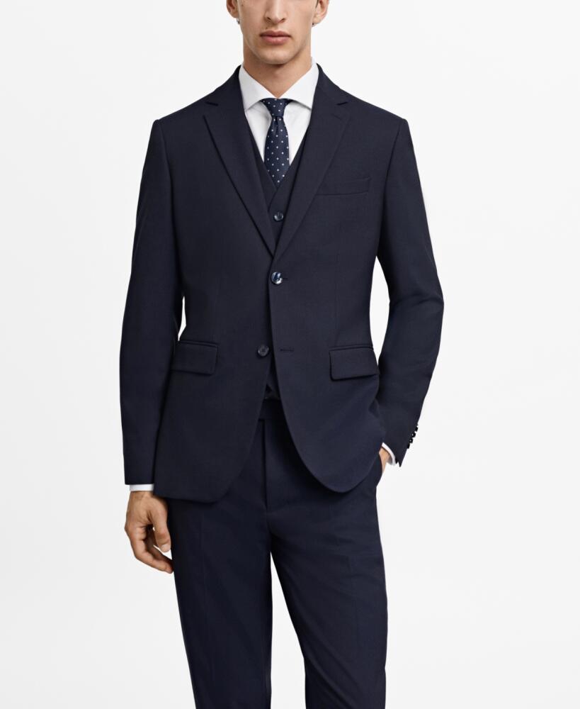 Mango Men's Stretch Fabric Slim-Fit Suit Jacket - Navy Cover