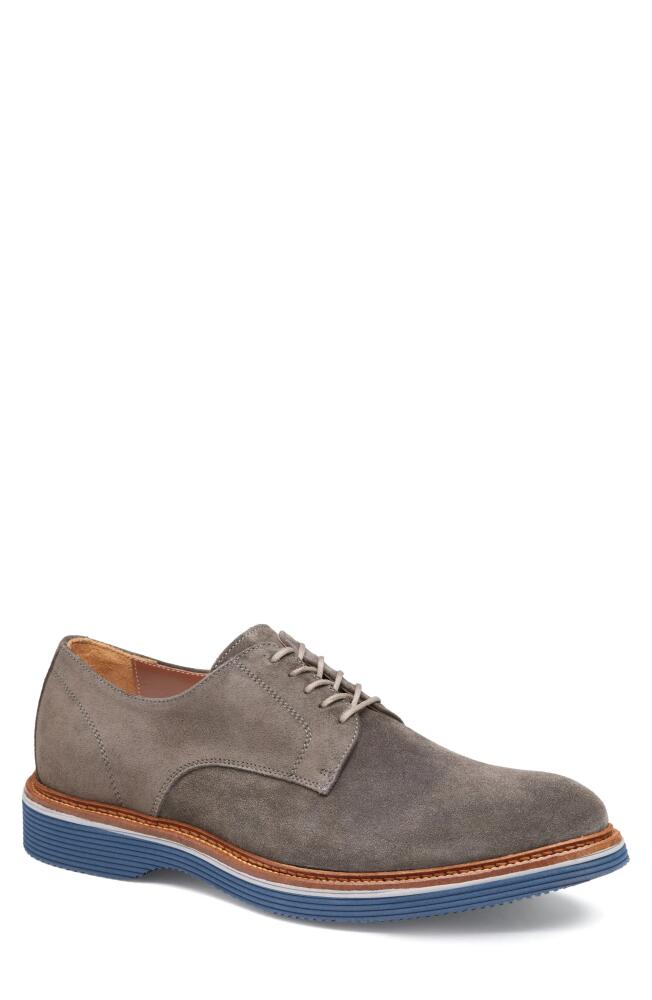 JOHNSTON & MURPHY COLLECTION Jenson Plain Toe Derby in Gray Italian Suede Cover