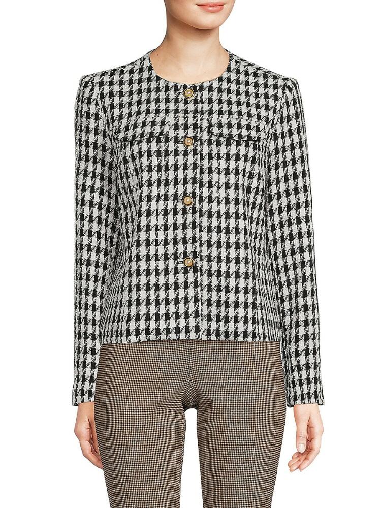 NANETTE nanette lepore Women's Houndstooth Jacket - Very Black Cover