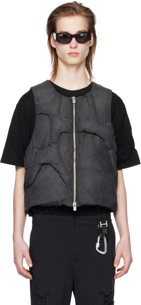 HELIOT EMIL Black Diffusion Down Vest Cover