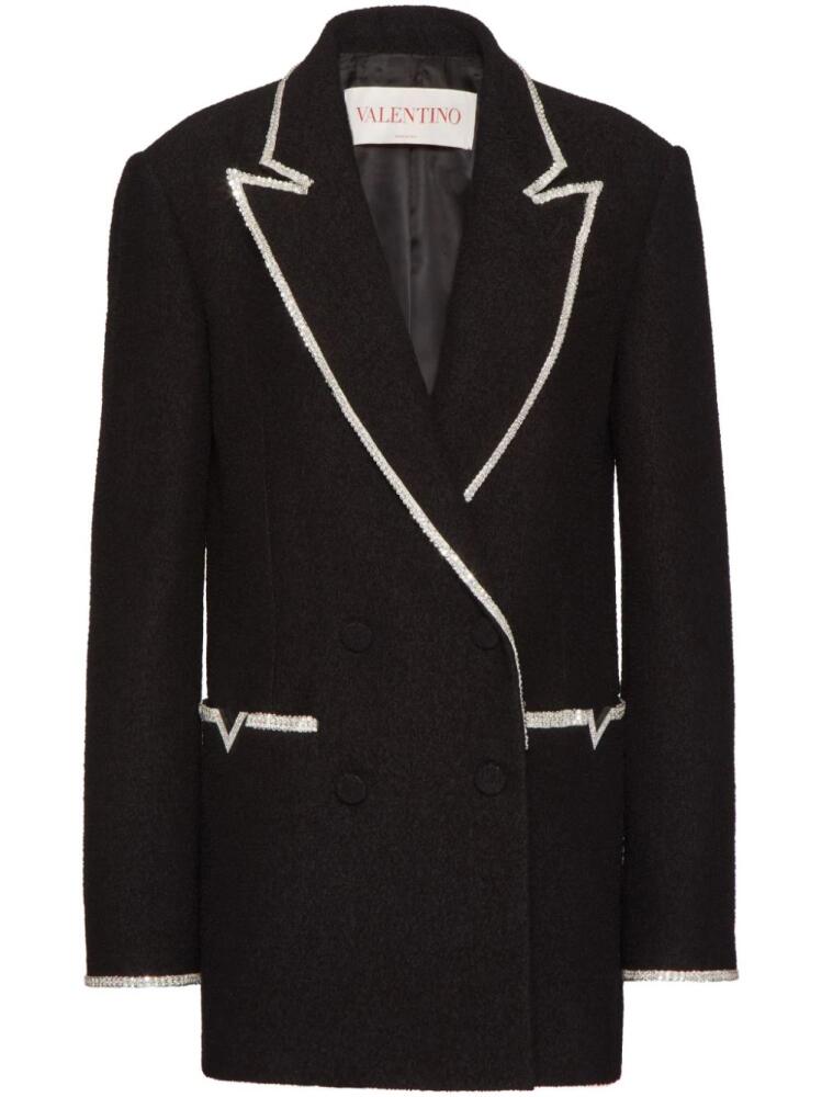 Valentino Garavani embroidered tweed blazer - Black Cover