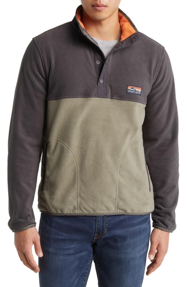 Faherty Low Pile Fleece Popover Jacket in Faded Black/Light Pine Cover