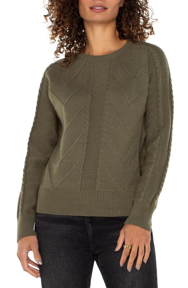 Liverpool Mix Stitch Crewneck Sweater in Spanish Olive Cover