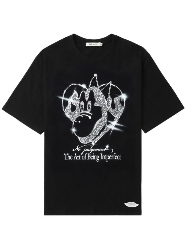 SJYP graphic-print t-shirt - Black Cover