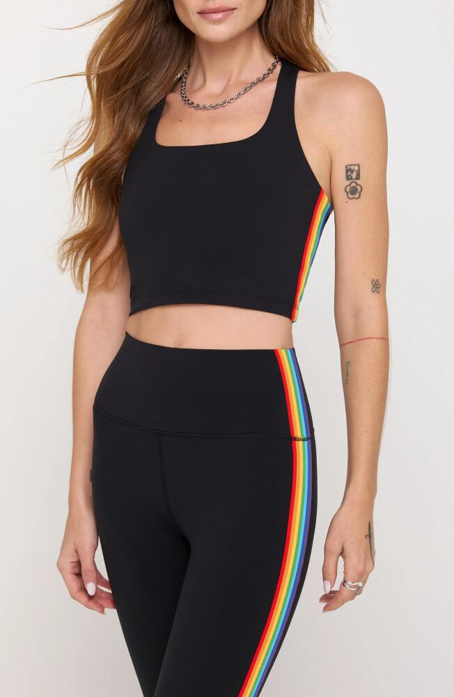 Spiritual Gangster Rainbow Shakti Square Neck Crop Tank Top in Black Cover