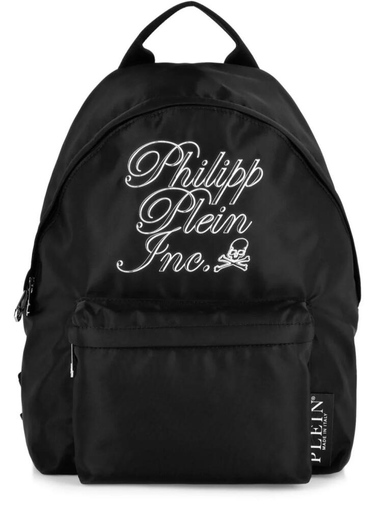 Philipp Plein logo-embroidered backpack - Black Cover