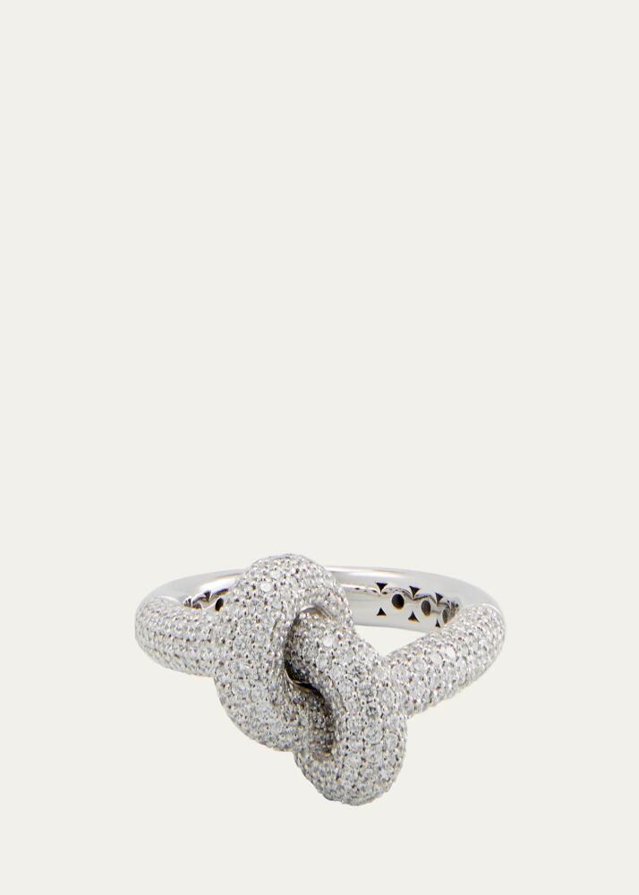 ENGELBERT 18k White Gold The Legacy Medium Knot Ring with Diamonds Cover