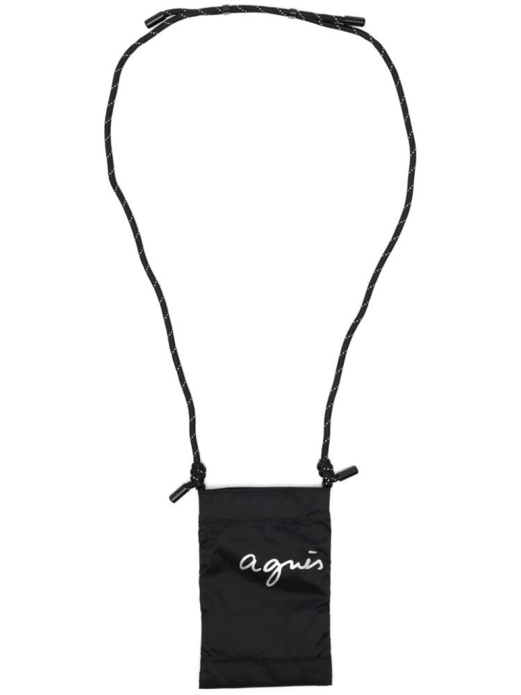 agnès b. mini logo crossbody bag - Black Cover