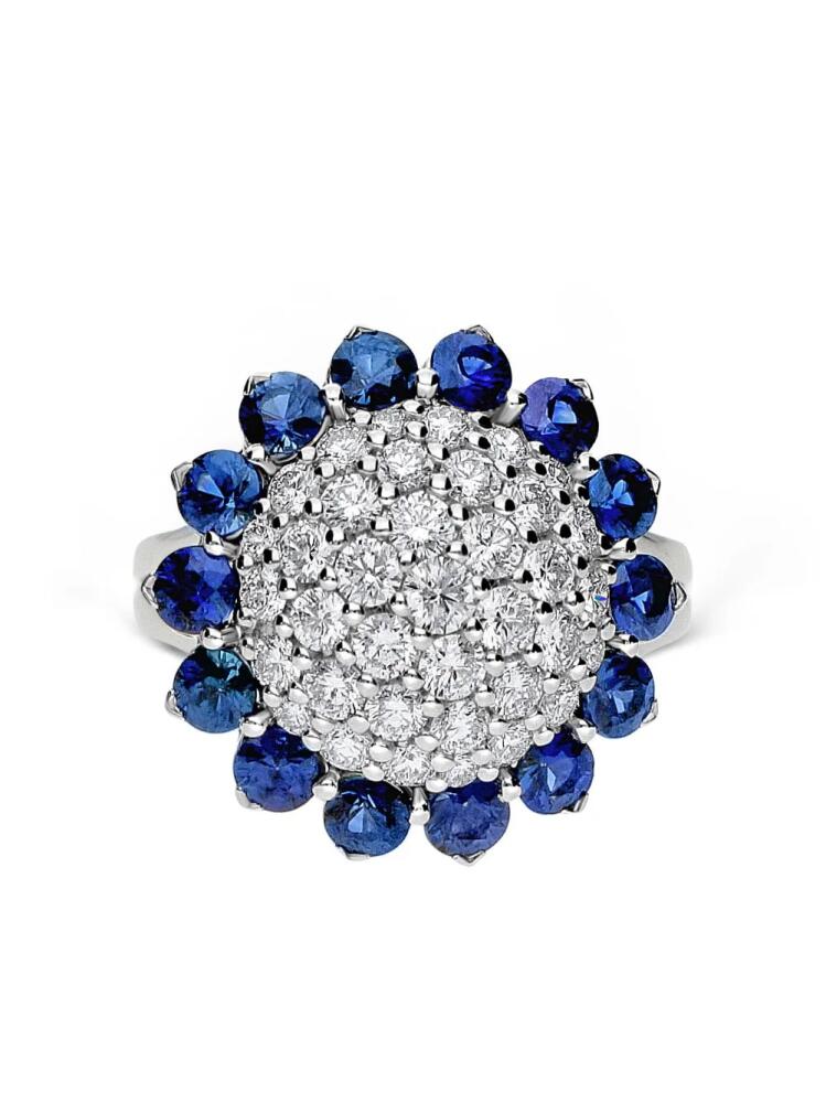 LEO PIZZO 18kt white gold diamond sapphire Aurora ring - Silver Cover