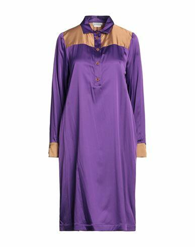 Ballantyne Woman Midi dress Purple Viscose, Silk, Elastane Cover