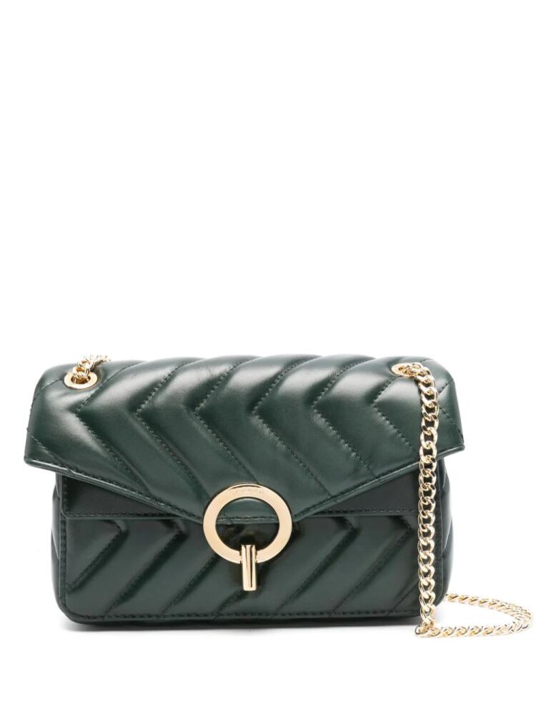 SANDRO Yza quilted leather shoulder bag - Green Cover