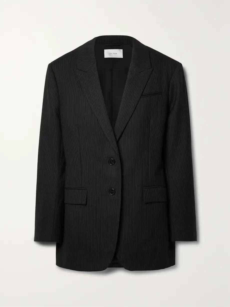 The Row - Laudonia Pinstriped Wool Blazer - Black Cover