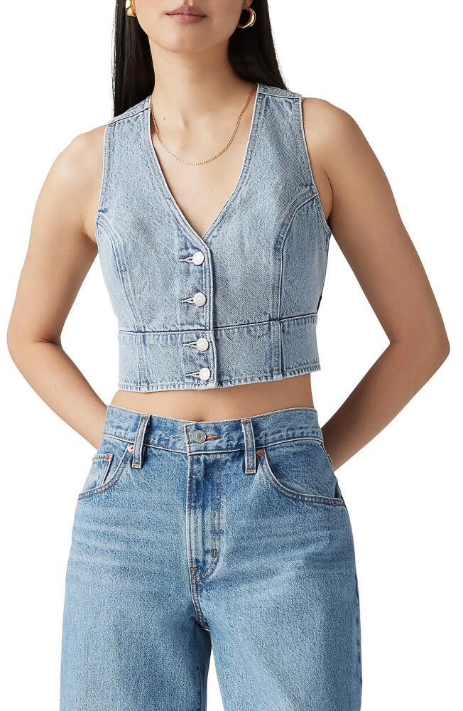 levi's Mona Denim Crop Vest in Kind Of Fun Cover