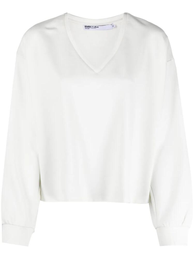 Bimba y Lola V-neck long-sleeved T-shirt - White Cover