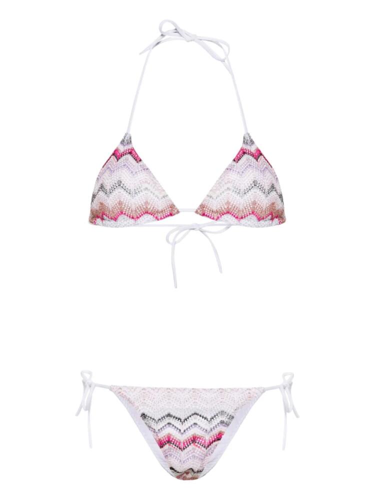 Missoni zigzag crochet-knit bikini - White Cover