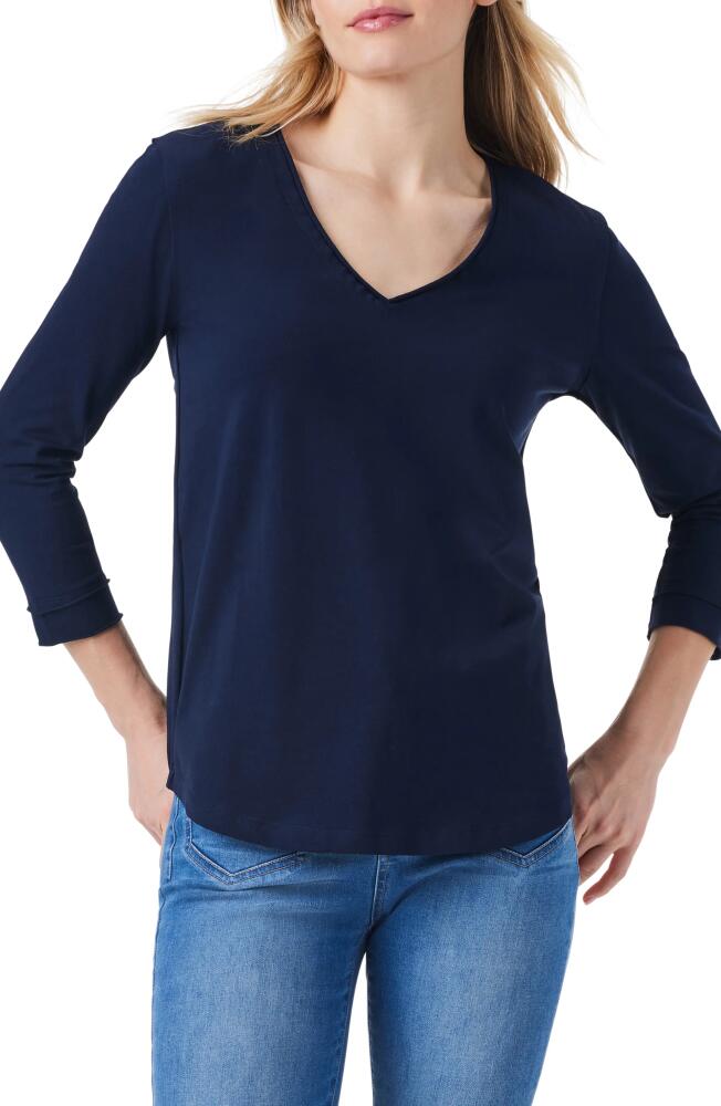 NZT by NIC+ZOE Rolled V-Neck T-Shirt in Dark Indigo Cover