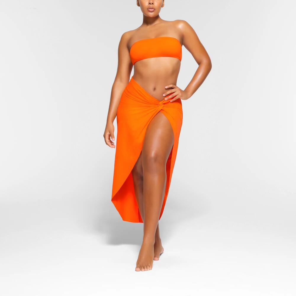 SKIMS Sarong Skirt | Orange | 2XL | Signature Swim Cover