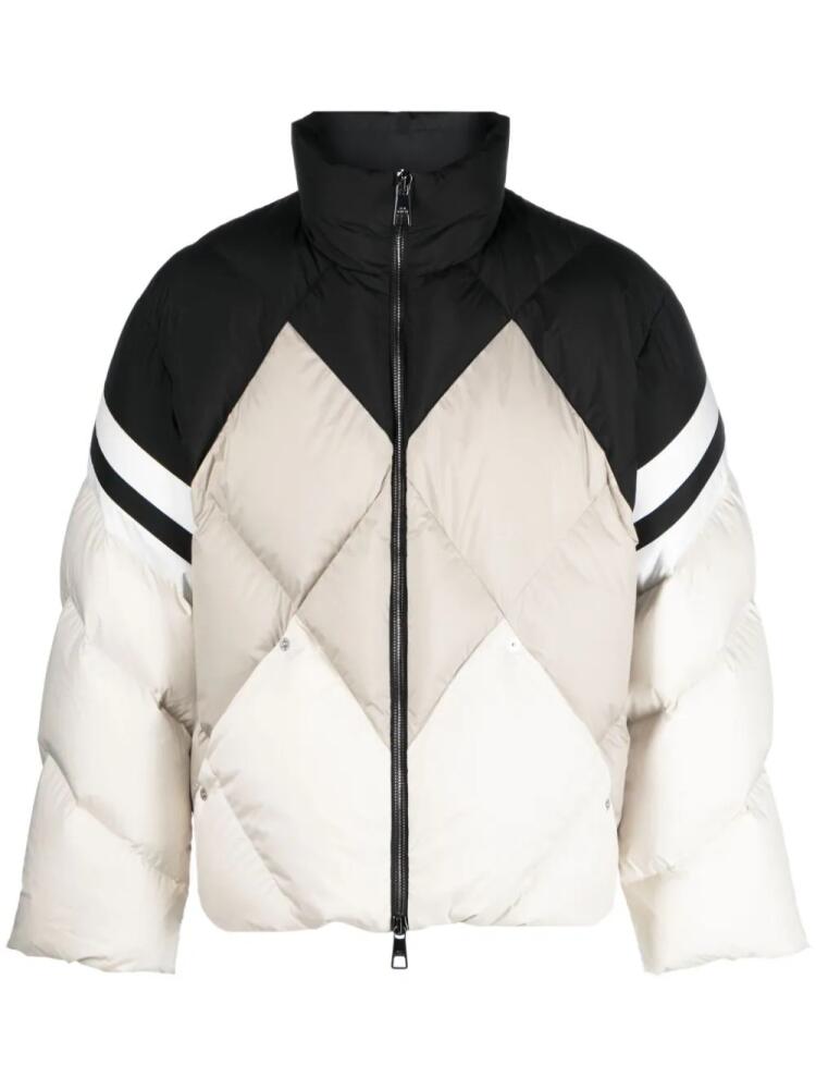 Neil Barrett panelled quilted jacket - Neutrals Cover