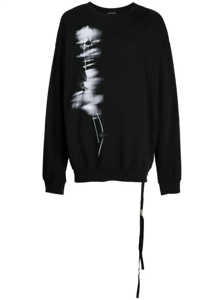 Ann Demeulemeester graphic-print cotton sweatshirt - Black Cover