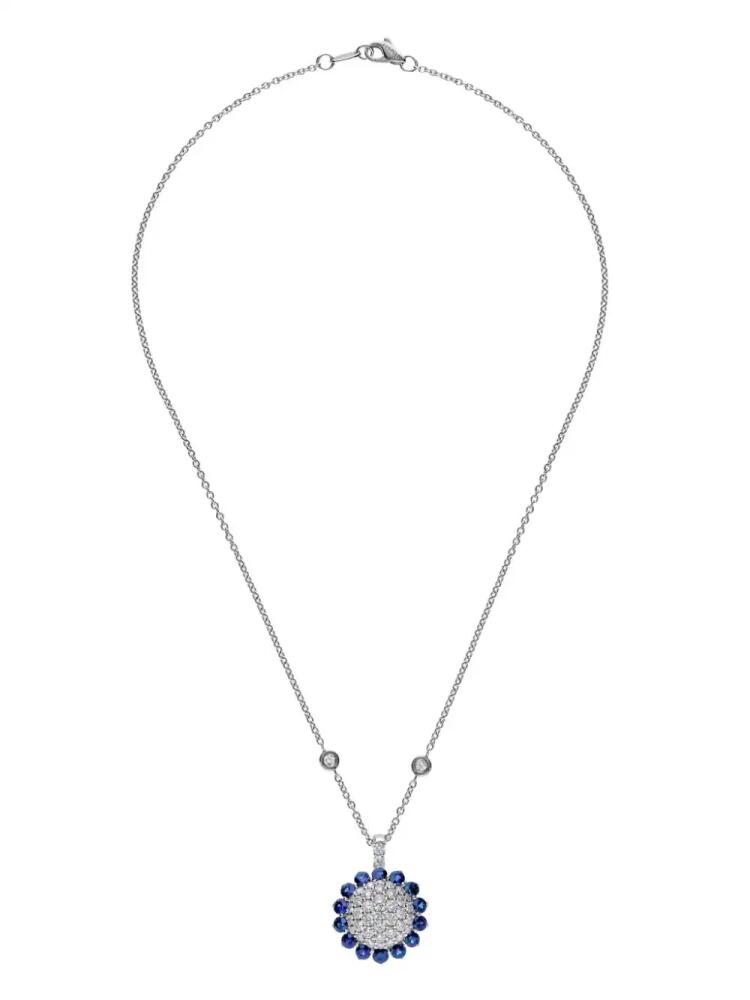 LEO PIZZO 18kt white gold diamond sapphire Aurora necklace - Silver Cover