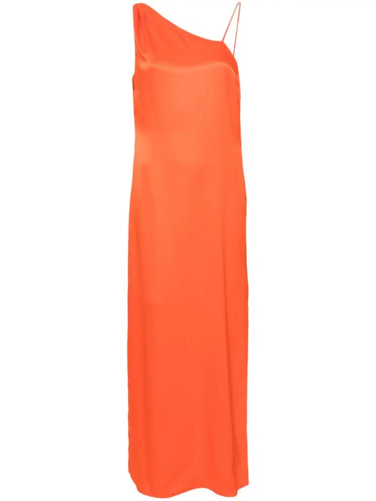 Calvin Klein asymmetric satin maxi dress - Orange Cover