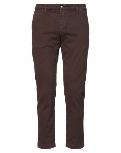 Rar Man Pants Dark brown Cotton, Elastane Cover