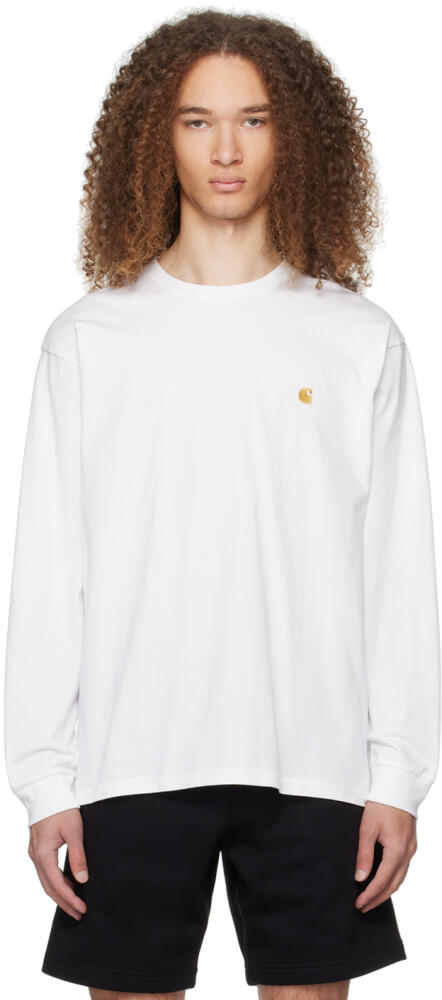 Carhartt Work In Progress White Chase Long Sleeve T-Shirt Cover