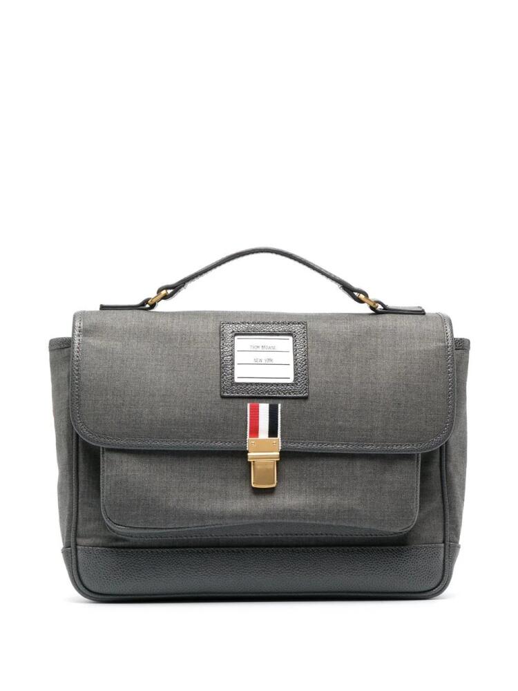 Thom Browne 120's twill school bag backpack - Grey Cover