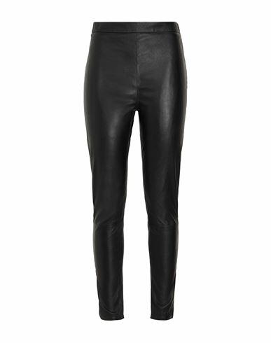 8 By Yoox Leggins In Nappa Stretch Woman Pants Black Lambskin Cover