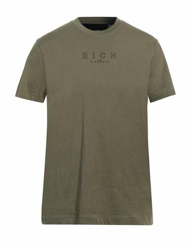 John Richmond Man T-shirt Military green Cotton Cover