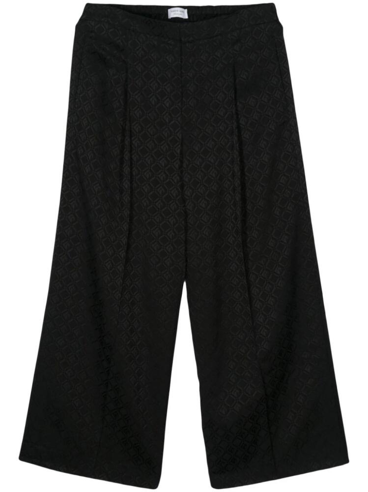 Marine Serre Moon Diamant-jacquard trousers - Black Cover