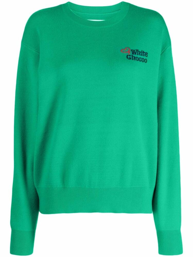 CHOCOOLATE intarsia-knit logo crew-neck jumper - Green Cover