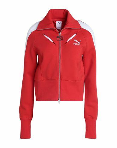 Puma Luxe Sport T7 W Track Jacket Woman Sweatshirt Red Polyester, Cotton, Elastane Cover